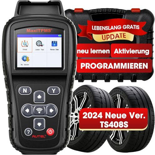 Autel MaxiTPMS TS408S RDKS Reifendruck-Kontrollsystem 2024 Reifendrucksensoren, TPMS Lernwerkzeug, Sensoraktivierung, TPMS Reset/Diagnose, Lesen/Löschen DTCs, Upgraded von TS408/401, Arbeit als TS501