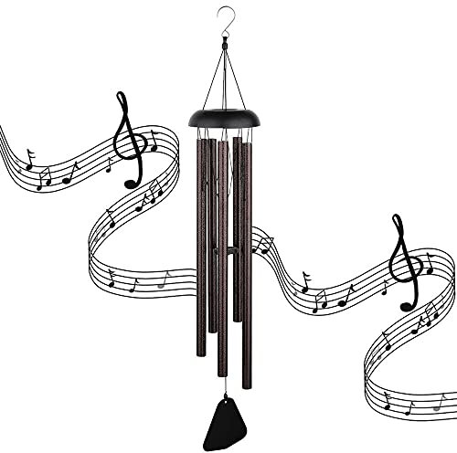 Windspiele, Windspiel für den Außenbereich, groß, tiefer Ton, 91,4 cm lang, mit 5 Metallröhren, großes Musik-Windspiel, Hof, Garten, Zuhause, Raumdekoration Chimes Metall Wind Chimes Klangspiel