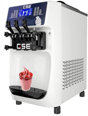 GSE gelato macchina gastronomia 32L/ora pre-raffreddamento 2300W gelatiera 12L contenitore in acciaio inox gelato morbido auto-raffreddante con compressore gelatiera per casa gelateria gastro