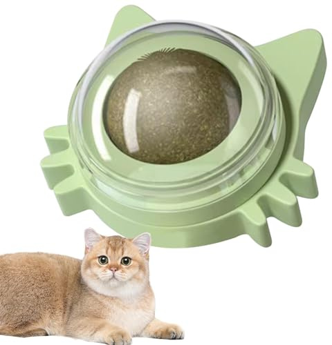 Katzenspielzeug Katzenminze-Ball - Interaktives Drehbares Katzenminze-Wandspielzeug, Leckball Mit Katzenminze | Katzenzahnreinigungsspielzeug Für Kleine, Mittelgroße Katzen Und Kätzchen Zum Kauen