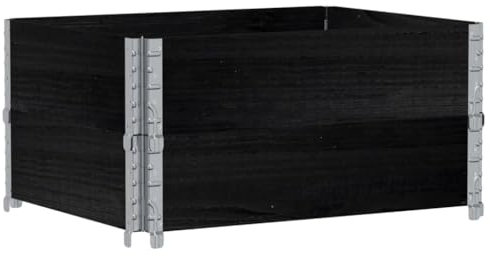 vidaXL Pflanzkasten, Hochbeet Stapelbar Faltbar, Pflanzkübel für Garten Terrasse Balkon, Blumenkasten Kräuterbeet Gemüsebeet, Schwarz Massivholz Kiefer