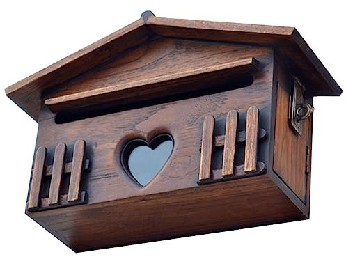 SHINEOFI Scatola Porta Posta in Legno Per Esterni Stile Rustico Vintage Da Parete