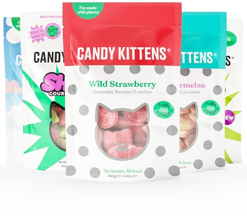 Candy Kittens Vegan Sweets Ultimate Selection, 18 x 140g, Gourmet Sweets Bundle - Sour Watermelon, Eton Mess, Very Cherry, Wanderlust, LOVES, Wild & Free & More - Ideal Vegan Gift Set