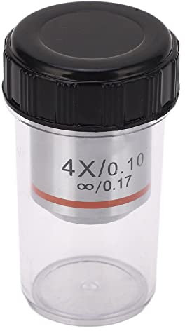 Lente Objetivo 4X, Lente Objetivo de microscopio, Objetivo óptico Infinito Paralelo, Accesorio de microscopio de Repuesto, Rosca RMS para microscopio