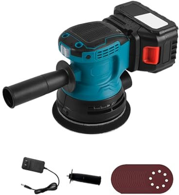 YHJLZNA Lijadora de Pared Eléctrica,Lijadora electrica con 10 Hojas de Papel de Arena,lijadora Orbital,fácil de Usar,Adecuada para carpintería,Muebles Decorativos