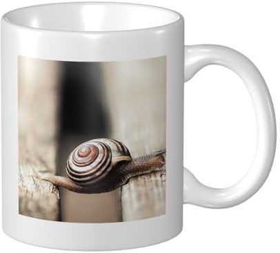 Tazza Da Caffè Cute Snail Leaves Plants Latte Mug Donne Thè Mug Personalizzato Tazza Divertente, Per The E Caffè, Merenda, Bambini, 330ml
