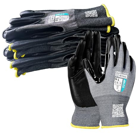 NITREX 221RF Ultra Thin, Cut Resistance Level F, Foam Nitrile Glove, NitreGuard Technology 5 Pairs, Size 8