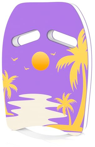 HeySplash Swim Kickboard for Adults, Swimming Kickboard Cute Pattern Swim Training Aid for Adults, Pool Exercise Equipments for Beginning Swimmers Safety Swim Board Auxiliary, Purple