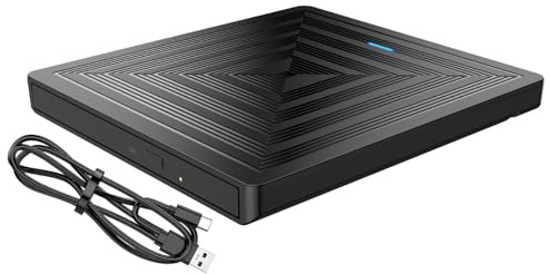 Graveur DVD externe portable USB 3.0 RWs à vitesse rapide pour ordinateur portable et PC de bureau avec design antichoc pour ordinateur de bureau