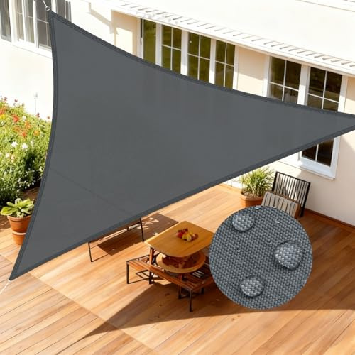 LOVE STORY Vela ombreggiante Triangolare 4x4x3m Impermeabile UV95% | Tenda a Vela in PES resistente, Protezione Solare e Antivento. Perfetta per Esterno,Terrazza,Patio e Giardino.Antracite