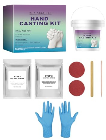 Handabdruck-Set,Paar-Handabdruck Gips-Set Mit Aufbewahrungsbox | Romantisches Mit Formen & Handschuhen Für Ihn, Sie & Paare