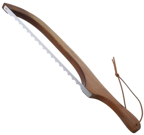 HIAKDOFT Tagliapasta in Legno Con Lama in Acciaio Seghettata, Affettatrice Per Dolci e Pane, Utensile Da Cucina Per Panetteria, Per Torte, Biscotti e Toast, Set Con Custodia e Accessori