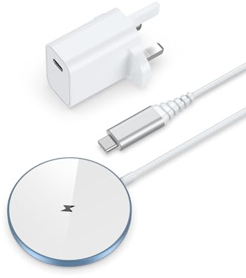 NANAMI Fast Magnetic Wireless Charger for iPhone with 20W USB-C Adapter | Magnet Phone Charging Pad for MagSafe iPhone 17 Pro Max/17 Pro/17 Air/17/16/15/14/13/12 Series AirPods 4/3/2, 360° Rotatable