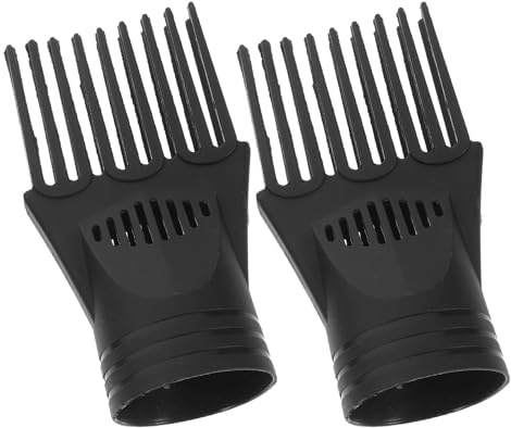 MUSISALY Pettine per Asciugacapelli in Plastico Nero 2 Pezzi Trasmissione di Calore ad Alta Velocità e Soffio Concentrato per Acconciature Professionali