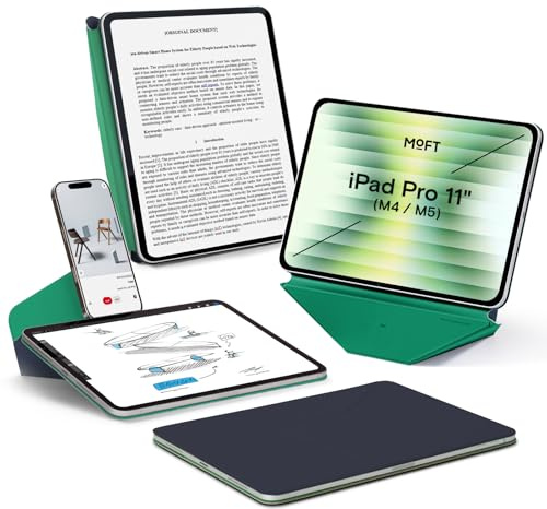 MOFT Dynamic Folio para iPad Pro de 11 (M5 2025/ M4 2024), Funda magnética Delgada con Soporte Ajustable y más de 20 ángulos de visión, función de Encendido/Apagado automático – Azul Marino