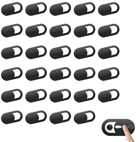 Vancle Webcam Abdeckung für Laptop, Tablet & Smartphone – 10/25/50 Stück, Extrem dünn (0,6 mm), Schiebe-Mechanismus, Selbstklebende Kamera Blende zum Schutz der Privatsphäre