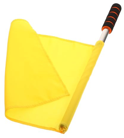Abaodam Bandiera Segnaletica da Arbitro a Mano Gialla, Leggera e Resistente, Impugnatura Ergonomica per Sport, Gare e Segnalazione Stradale
