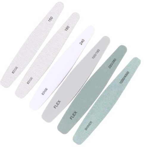 HEATSHAKING Set 6 Pezzi Strumenti per Unghie Professionali Levigatori e Buffer in Sabbia Eva, Leggeri e Comodi per Manicure su Unghie Naturali e Ricostruite