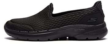 Skechers Womens Go Walk 6 Big Splash Sneaker, Black Textile Trim, 6 UK