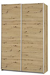 Rauch Möbel Caracas, Schwebetürenschrank, Eiche Artisan, Breite 136 cm | Kleiderschrank mit Schwebetüren, Schiebetüren, 1-türig, für Schlafzimmer, Kinderzimmer, Wohnzimmer, Gästezimmer, Garderobe