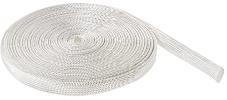 Rebower Guaina fibre Vetro Cavo Isolato Protezione Tubo [per Applicazioni Ad Alta Temperatura] - 16.4Piedi-7mm / Bianco