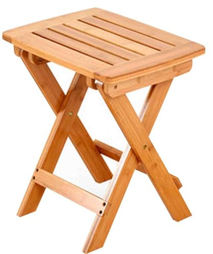 Skandinavisch Einfacher Klappstuhl Bambus Stuhl mit Rückenlehne Tragbarer Camping Hocker Angeln Kleine Bank Starke Belastbarkeit Tut nicht weh Hände Starke Struktur ( Color : Wood colour , S : 33*26*3