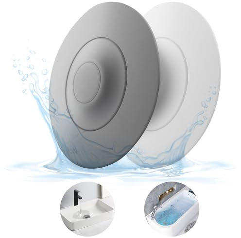 HUAERSICO Universal Abflussstopfen Silikon - Badewannenstöpsel und Waschbeckenstöpsel mit Press und Haarsieb Funktion,Praktisches Abflusssieb Gummi für Badewannen,Waschbecken, Küchenspülen,2er Set