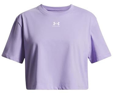 Under Armour Niña Rival Short Sleeve, Camiseta de Manga Corta Suave y cómoda, Camiseta Deportiva Transpirable para Entrenamiento, educación física y atletismoTransparent / / White,YSM