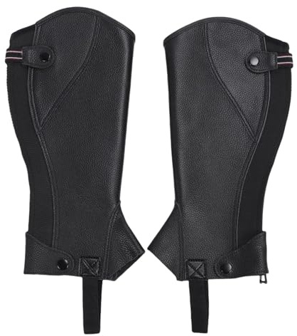 Ridning Half Chaps för vuxna, Zip Up Equestrian Cow Läder Chaps med elastisk passform, Snygg bekväm ridutrustning för män kvinnor