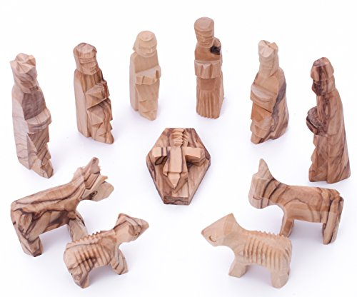 Madera de olivo de Belén infantil 3 pulgadas – 12 piezas Set por Zuluf