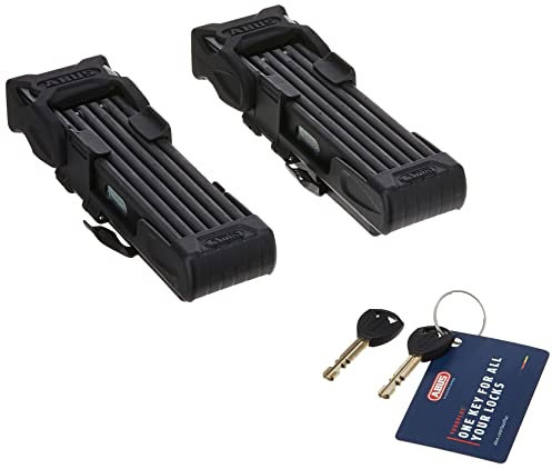 ABUS Faltschloss Bordo 6000-2er Set mit Halterung - Fahrradschloss aus gehärtetem Stahl - gleichschließend - ABUS-Sicherheitslevel 10-90 cm - Schwarz