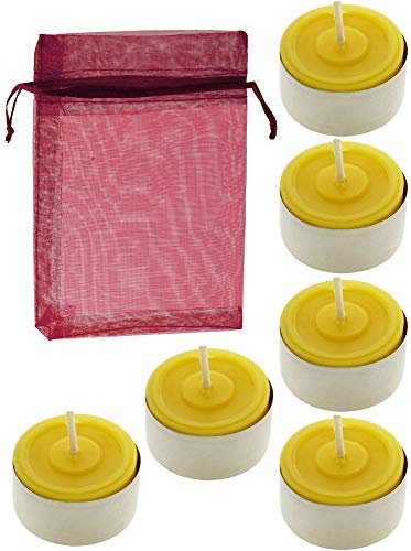 Toms Bienen 4 x 6 Teelichter in Aluschalen aus 100% reinem Bienenwachs in Vier Organzasäckchen