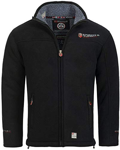 Geographical Norway - Chaqueta de forro polar para hombre ureka con forro de pelo de peluche Hombre Negro medium