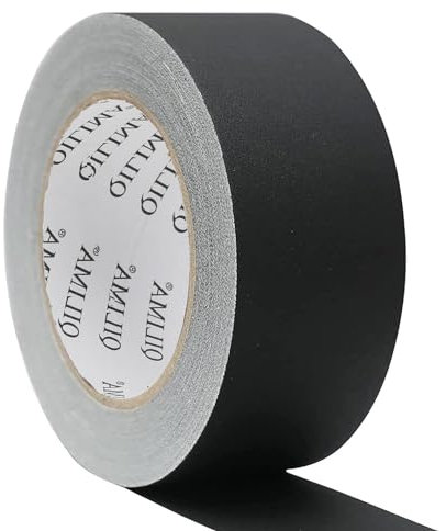QILIMA Gaffer Cinta negra no reflectante de fácil rasgado 50 MMX27M Cinta multiusos de calidad profesional, sin residuos