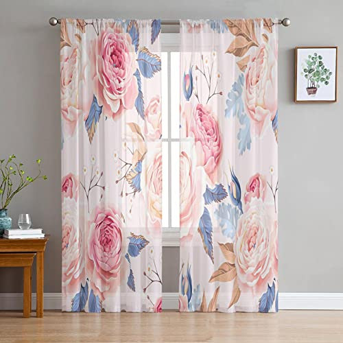 MTBDyyds Verdunkelungsvorhänge 3D Drucken 150X166Cm Bunt Mode Pflanzen Blumen Verdunklungsvorhänge Kinderzimmer 2 Stück Vorhang Blickdicht Ösenschal Kindergardinen Junge Verdunklungsgardine