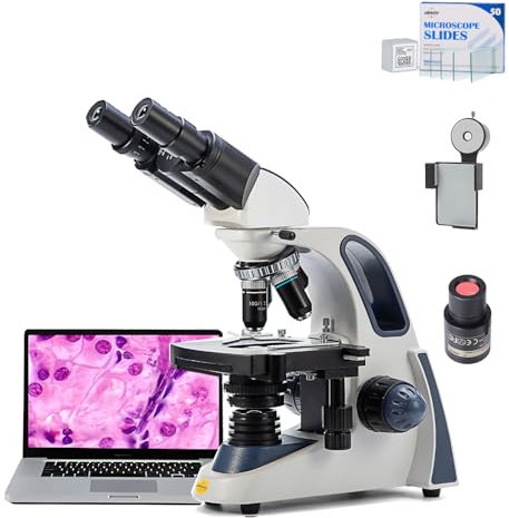 SWIFT SW380B Compound Binocular Microscope 40X-2500X, with 5MP USB Camera,Microscope Lens Adapter and 100 PCS Slide Kit