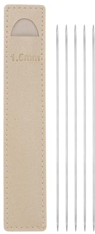 QUARKZMAN 5stk Extra Feine Strick Nadeln 1.5mm/0.06 Durchmesser 14cm/ 5.5 Länge Mini Doppelspitz Edelstahl Kurze Stecknadel für Pullover Kleidung Socken