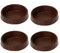 4 x fiXte Large Floor Cups Castor Furniture Chair Sofa Carpet Protectors Caster Brown, 65mm