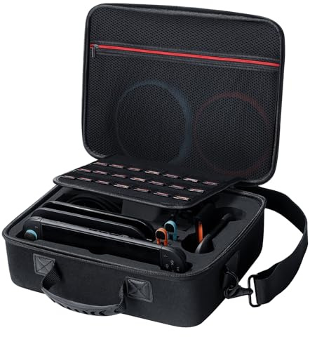 TiMOVO All in One Carrying Case for Nintendo Switch 2(2025), Portable Travel Storage Case for Switch 2 Console/Dock/Pro Controller/AC Adapter/21 Game Card Slots/Other Accessories, Black
