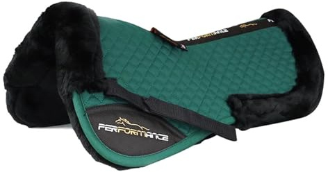 Media almohadilla inglesa de lana con amortiguación para silla de montar - Cómoda manta con diseño de media almohadilla(green,L)