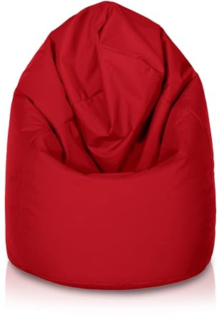 Bepouf - Pouf Poltrona Sacco Vuoto Rosso, Media 70Øx110H cm 220L in Poliestere + Sacco Palline Polistirolo Imbottire - Sedersi Bambini e Adulti Resistente, Pouf a Sacco anche Esterno