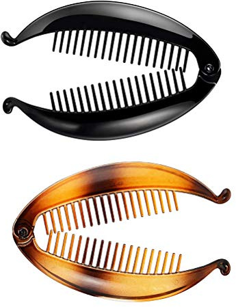 Bananenspange, 2pcs Bananen Haarspange Fisch Clips Kämme Breite Lange Haarspangen Fisch Griff Rutsche 14 * 6,4 cm für Damen