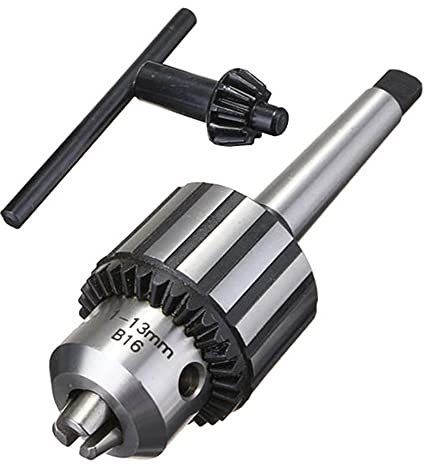 Super Heavy Duty MT2 Drill Chuck-13mm Capacity with Chuck Key, Drill Press Chuck Adapter Converter-Morse Taper Arbor