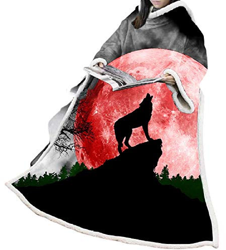 YLXD TV-Decke Kuscheldecke ganzkörperdecke mit Ärmeln 127 * 178cm zweiseitige Decke Fleece Sherpa Warme Decken für Erwachsene Frauen Männer Erwachsene