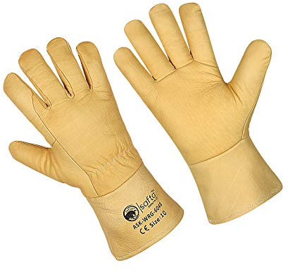 SAFTA Water Proof Work Gloves, Cow Grain leather top Split Leather Cuff, Water Proof Gardening Gloves, perfect for Engineering|Mechanic|Warehouse|builders|Driving|Cleaning work. (XXL(11), Yellow)