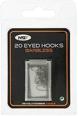 x20 NGT Barbless Eyed Hooks in Size 16