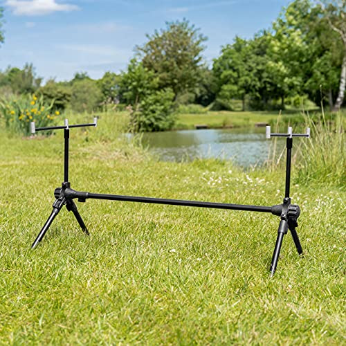 Atlas Carp Fishing Rod Pod - Stainless Steel & Black Aluminum Styles | Fishing Accessories | Rod Rest | Set Up (Black Aluminum)