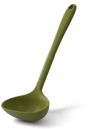 Kochblume Schöpflöffel aus Silikon – BPA-frei & hitzebeständig (Olive) | Ideal zum Schöpfen, Portionieren und Servieren – schonend für Antihaftpfannen und hitzebeständig bis 260 °C.