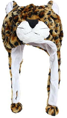 Glamexx24 Plysch djur öronhatt djurmössa kostym karneval keps pingvin tiger cosplay barn, BRUN, En Storlek