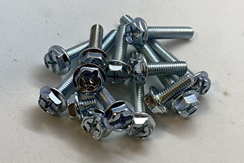 50x Stück Sperrzahn-Schraube 8,8 verzinkt M6x10 Sechskantschraube Kreutz-Schlitz mit Flansch 277-01